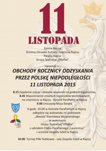 Uroczyste obchody Święta Niepodległości w Rajczy