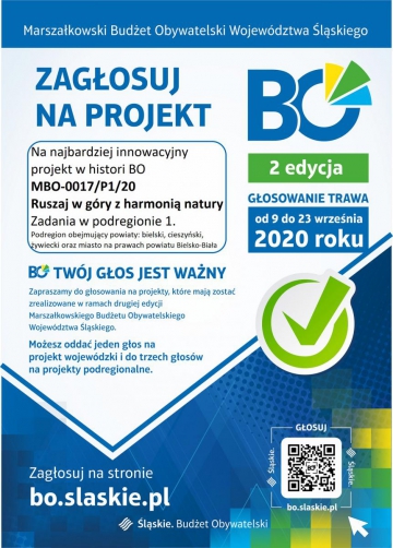 Zachęcamy mieszkańców do głosowania na projekt „Ruszaj w góry z harmonią natury”