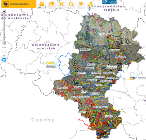 Szlaki rowerowe na terenie woj. Śląskiego